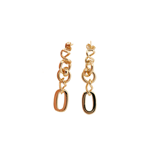 ARETE ORO LAMINADO INFINITO CON ESLABONES COLGANTES