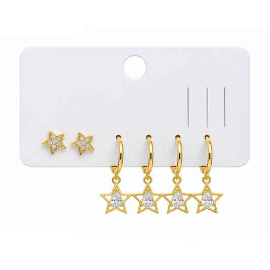 SET DE HUGGIES ORO LAMINADO ESTRELLAS