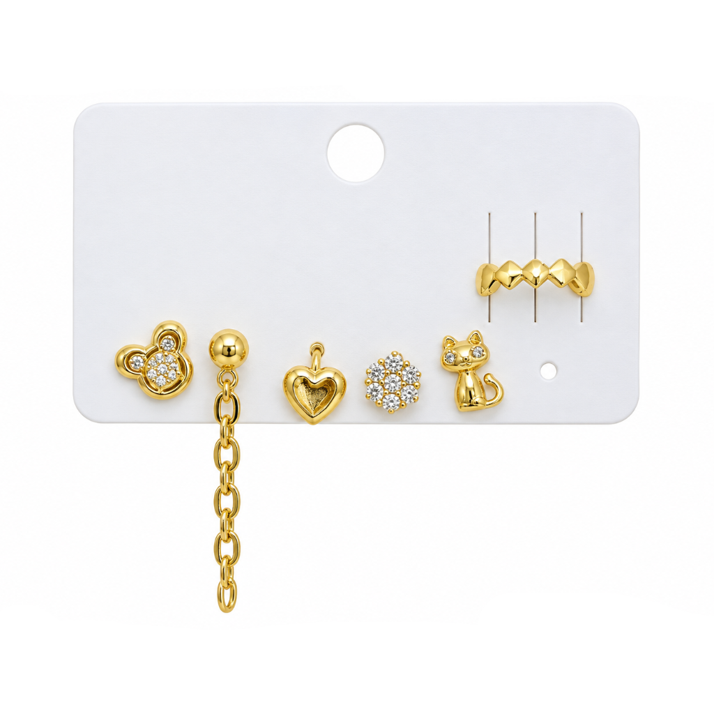 SET DE HUGGIES ORO LAMINADO MIXTO